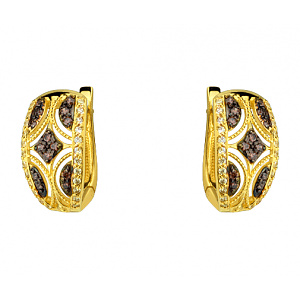 Золоті сережки з фіанітом (цирконієм куб.) (01-200755501) фотографія