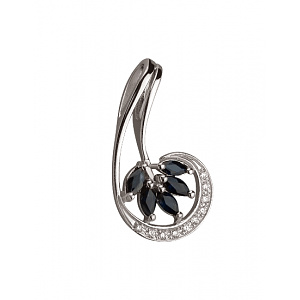 Золотий кулон з діамантами  та  корундами (01-200805901) фотографія