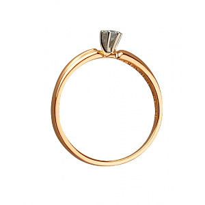 Золота каблучка з діамантом (01-200845101) фотографія