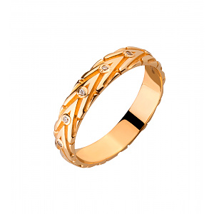 Золота обручка з цирконіями (1б_к-309) фотографія