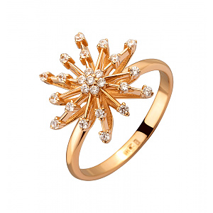 Золотое кольцо с циркониями (1б_к-331) фотография