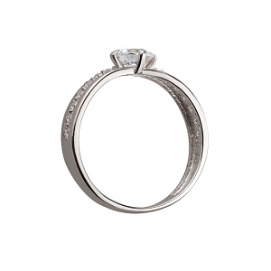 Золотое кольцо с цирконием куб. (01-19017402) фотография