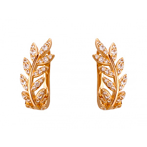 Золотые серьги с цирконием куб. (01-19182602) фотография