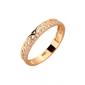 Золотое кольцо с цирконием куб. (01-200104602) фотография