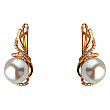 Золоті сережки з перлиною  та  цирконієм куб. 01-200369502 фотографія 1