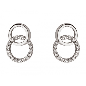 Золотые серьги с цирконием куб. (01-200381602) фотография