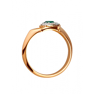 Золота каблучка з діамантами (01-200388302) фотографія