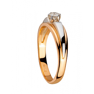 Золотое кольцо с бриллиантом (01-200395302) фотография