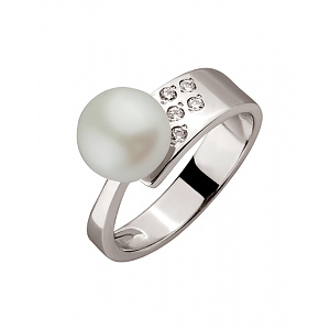 Золотое кольцо с цирконием куб. (01-200487502) фотография