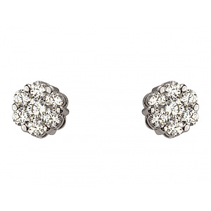 Золотые серьги с цирконием куб. (01-200539602) фотография