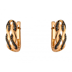 Золоті сережки з цирконієм куб. (01-200552702) фотографія