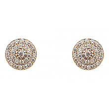 Золотые серьги с цирконием куб. (01-200581602)