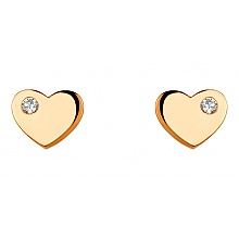 Золотые серьги с фианитом (цирконием куб.) (01-200746002)