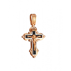 Золотий хрестик з емаль (01-200766202) фотографія