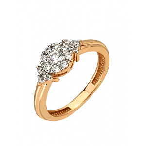 Золотое кольцо с фианитом (цирконием куб.) (01-200788502) фотография