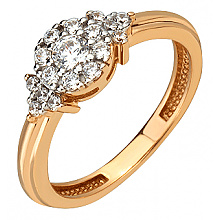 Золотое кольцо с фианитом (цирконием куб.) (01-200788502)