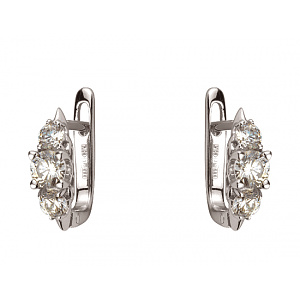 Золоті сережки з фіанітом (цирконієм куб.) (01-200807602) фотографія