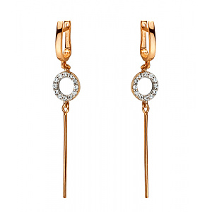 Золотые серьги с фианитом (цирконием куб.) (01-200845102) фотография