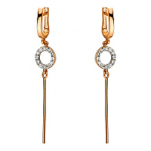 Золотые серьги с фианитом (цирконием куб.) (01-200845102)