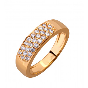 Золота каблучка з діамантами (1б_к-057) фотографія