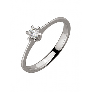 Золотое кольцо с бриллиантом (01-18375403) фотография