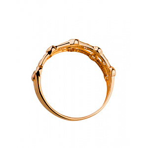 Золотое кольцо с цирконием куб. (01-19119003) фотография