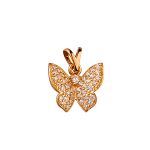 Золотой кулон с цирконием куб. (01-19182603) фотография