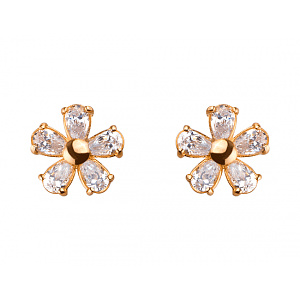 Золотые серьги с цирконием куб. (01-19203603) картинка Золотые серьги с цирконием куб. (01-19203603) фотография