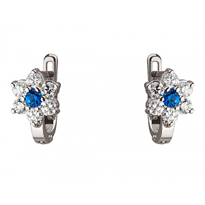 Золотые серьги с цирконием куб. (01-19284103) фотография