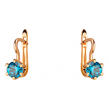 Золоті сережки з цирконієм куб. (01-200104703)