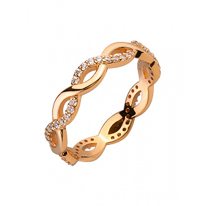 Золотое кольцо с цирконием куб. (01-200159903) фотография