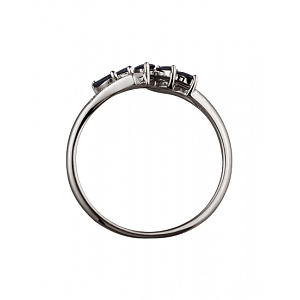 Золота каблучка з діамантами  та  корундами (01-200264703) фотографія