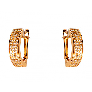 Золоті сережки з цирконієм куб. (01-200358703) фотографія