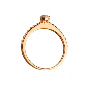 Золотое кольцо с цирконием куб. (01-200404803) фотография