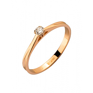 Золота каблучка з діамантом (01-200510803) фотографія