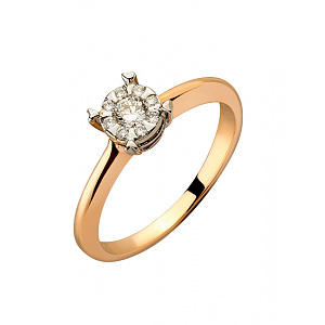 Золотое кольцо с бриллиантами (01-200526503) фотография