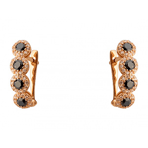 Золоті сережки з цирконієм куб. (01-200573503) фотографія