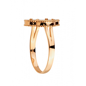 Золота каблучка з фіанітом (цирконієм куб.) (01-200627403) фотографія