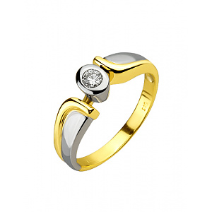 Золота каблучка з діамантом (01-200633403) фотографія