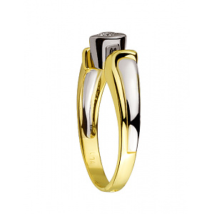 Золота каблучка з діамантом (01-200633403) фотографія