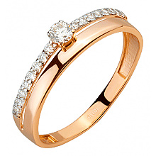 Золота каблучка з діамантами (01-200785603)