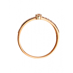 Золота каблучка з діамантами (01-200785603) фотографія