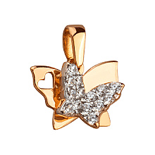 Золотий кулон з фіанітом (цирконієм куб.) (01-200810803)