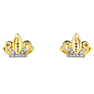 Золоті сережки з фіанітом (цирконієм куб.) (01-200819403) фотографія