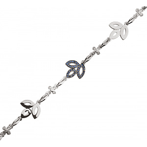 Золотой браслет с бриллиантами  и  сапфирами (11б-027) фотография