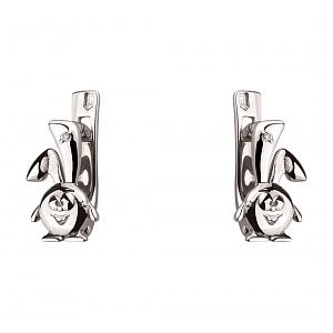 Золоті сережки з цирконіями (2б_с-273) фотографія