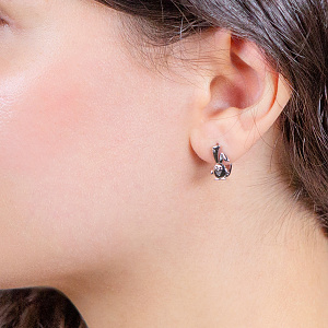 Золоті сережки з цирконіями (2б_с-273) фотографія