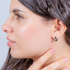 Золоті сережки з цирконіями (2б_с-273) фотографія