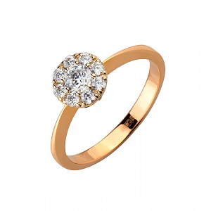 Золотое кольцо с фианитами (4б_к-148) фотография