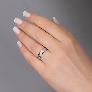 Золота обручка з діамантами (2б_к-252) фотографія